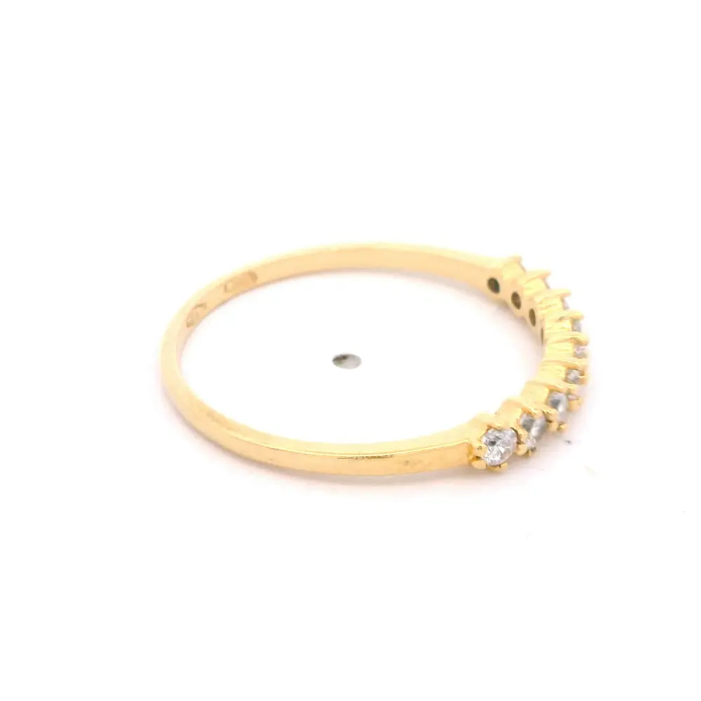 Anillo de Oro Amarillo 18K Cintillo con MCP Incoloras