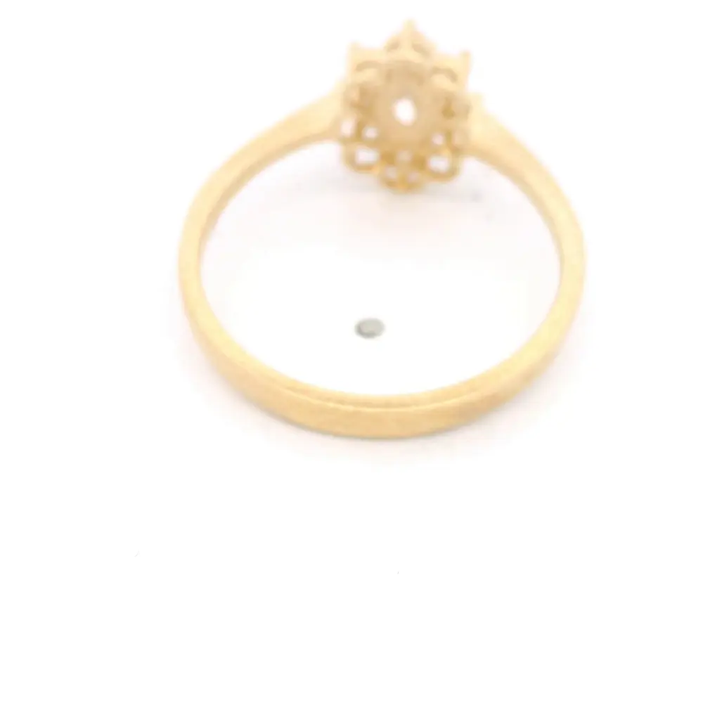 Anillo de Oro Amarillo 18K Cintillo con 4 MCP Incoloras y 3 MCP Champagne