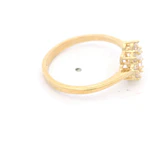 Anillo de Oro Amarillo 18K Cintillo con 4 MCP Incoloras y 3 MCP Champagne