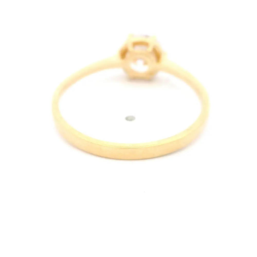 Anillo de Oro Amarillo 18K Solitario con 1P Incolora