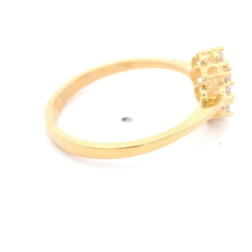 Anillo de Oro Amarillo 18K Lady Di con 1P Incolora y 8 MCP Incoloras