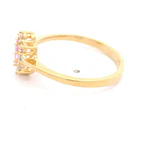 Anillo de Oro Amarillo 18K Lady Di con 1P Incolora y 8 MCP Incoloras