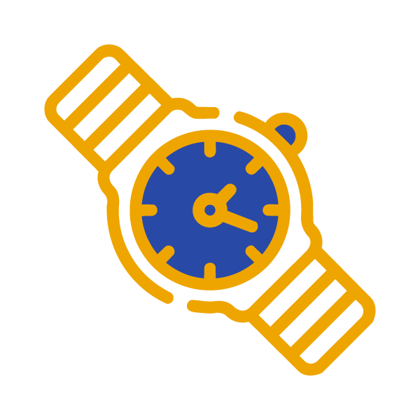 Ícono de reloj de media y alta gama
