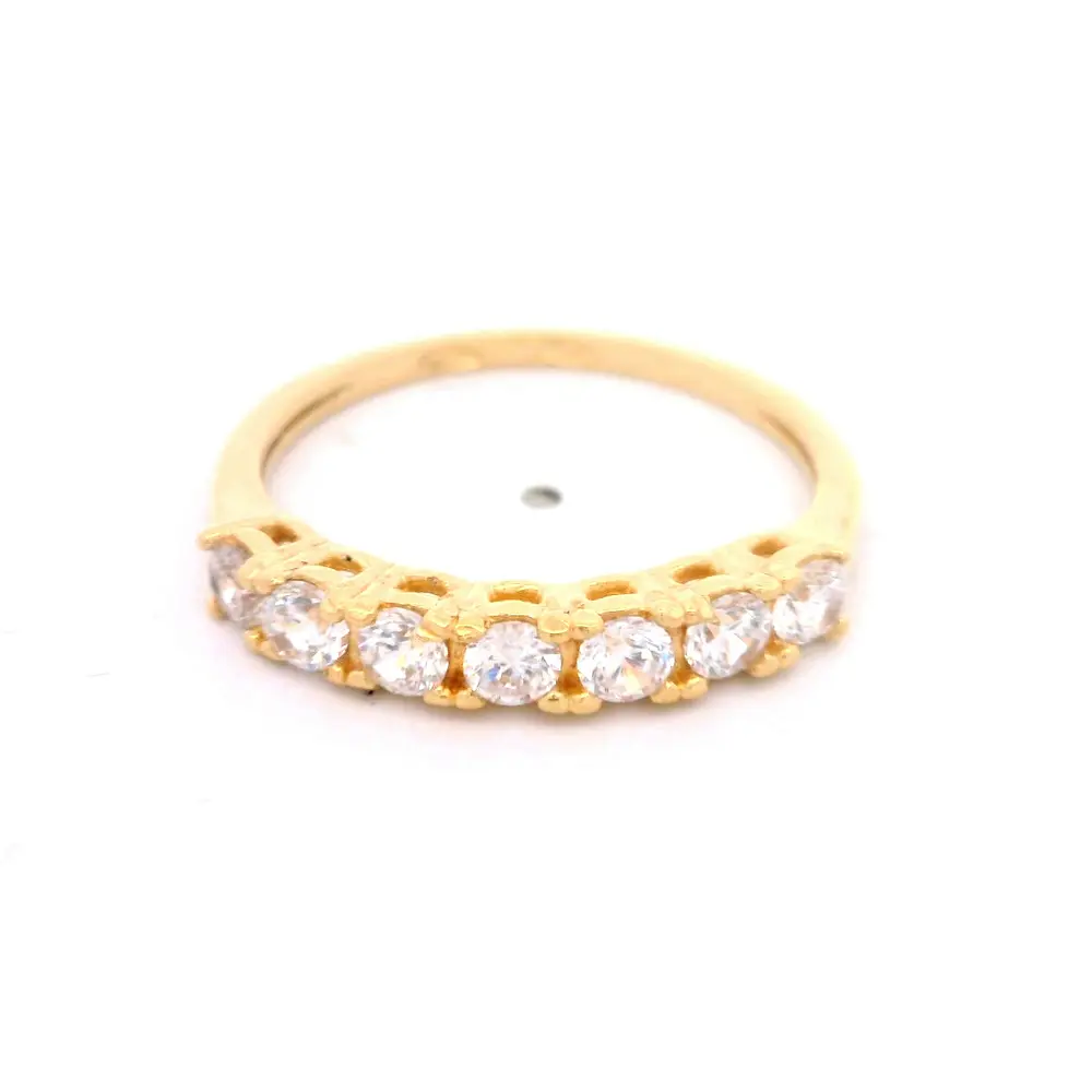 Anillo de Oro Amarillo 18K Cintillo con 7 MCP Incoloras