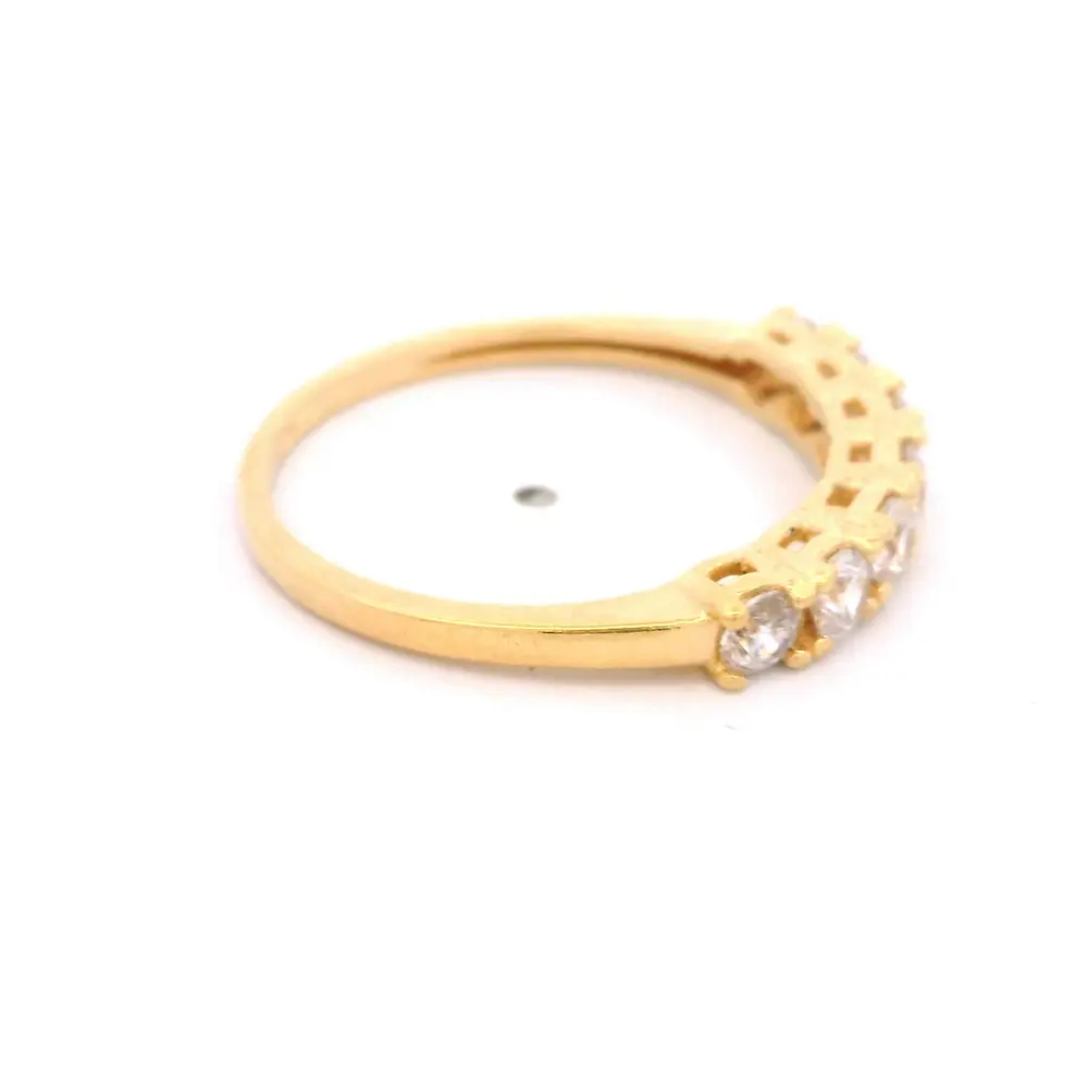 Anillo de Oro Amarillo 18K Cintillo con 7 MCP Incoloras
