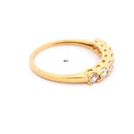 Anillo de Oro Amarillo 18K Cintillo con 7 MCP Incoloras