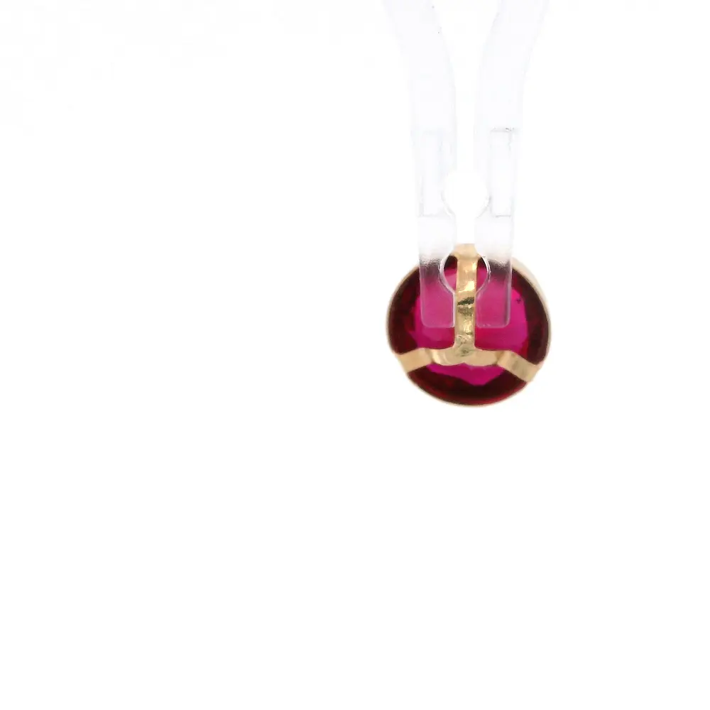 Colgante de Oro Amarillo 18K Punto de Luz con 1P Fucsia