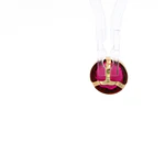 Colgante de Oro Amarillo 18K Punto de Luz con 1P Fucsia
