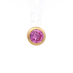 Colgante de Oro Amarillo 18K Punto de Luz con 1P Rosada