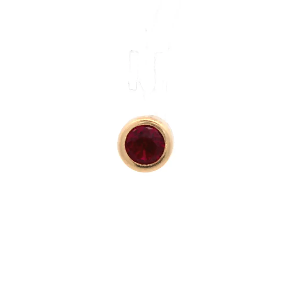 Colgante de Oro Amarillo 18K Punto de Luz con 1P Fucsia