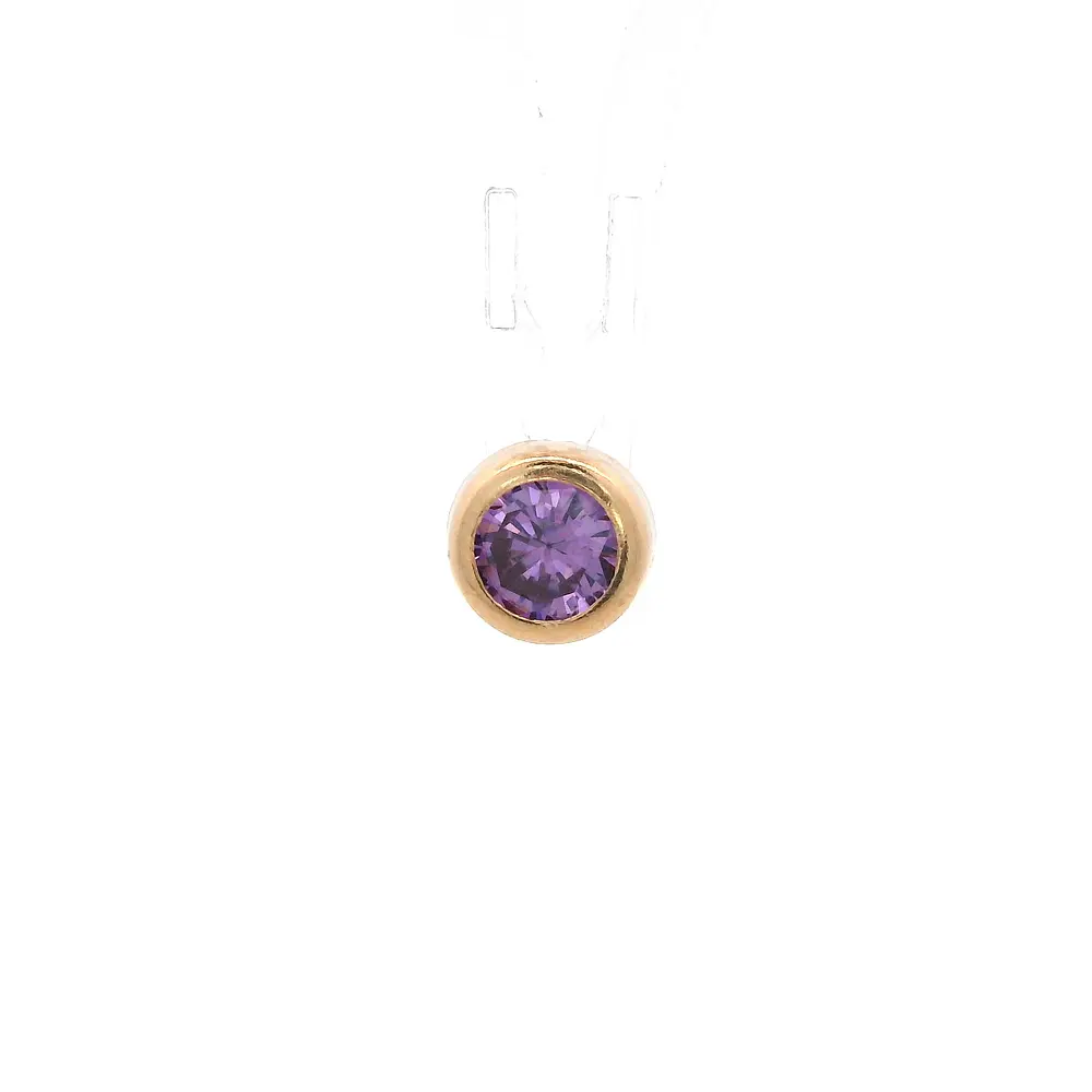 Colgante de Oro Amarillo 18K Punto de Luz con 1P Morada