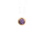 Colgante de Oro Amarillo 18K Punto de Luz con 1P Morada
