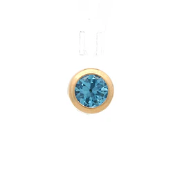 Colgante de Oro Amarillo 18K Punto de Luz con 1P Celeste