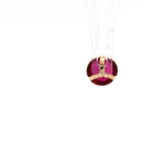 Colgante de Oro Amarillo 18K Punto de Luz con 1P Fucsia