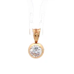 Colgante de Oro Amarillo 18K Punto de Luz con 1P Incolora