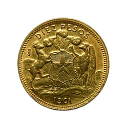 Moneda de Oro 10 Pesos Chile Año 1901 – Oro 21,6 K Ley 900