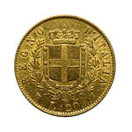 Moneda de Oro 20 Liras Reino de Italia Año 1865