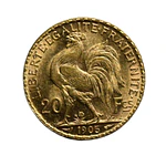 Moneda de Oro 20 Francos Francia Año 1905 – Gallo Marianne Ley 900