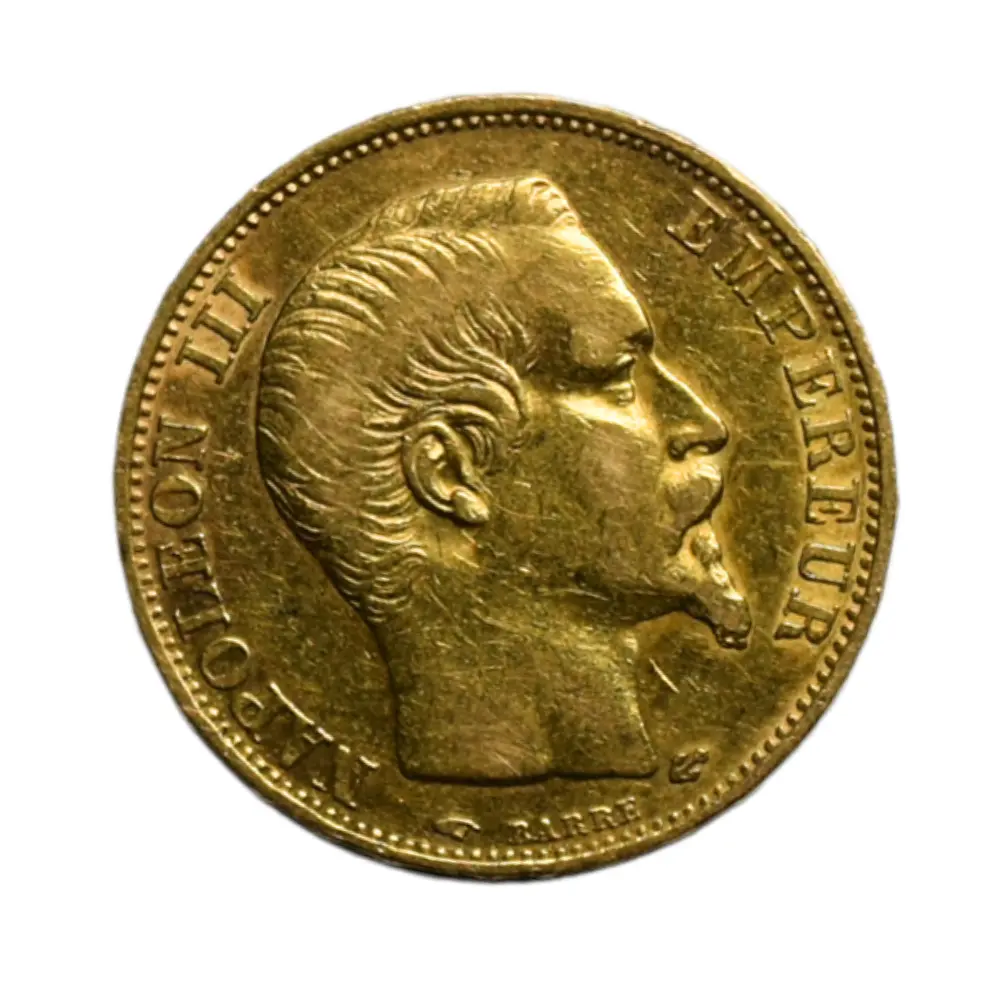 Moneda de Oro 20 Francos Francia Año 1858