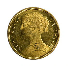 Moneda de Oro 20 Pesos Chile Año 1896