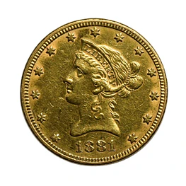 Moneda de Oro 5 Dollars Estados Unidos Año 1881 – Liberty Head Ley 900
