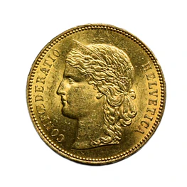 Moneda de Oro 20 Francos Suiza Año 1896 – Libertas Ley 900