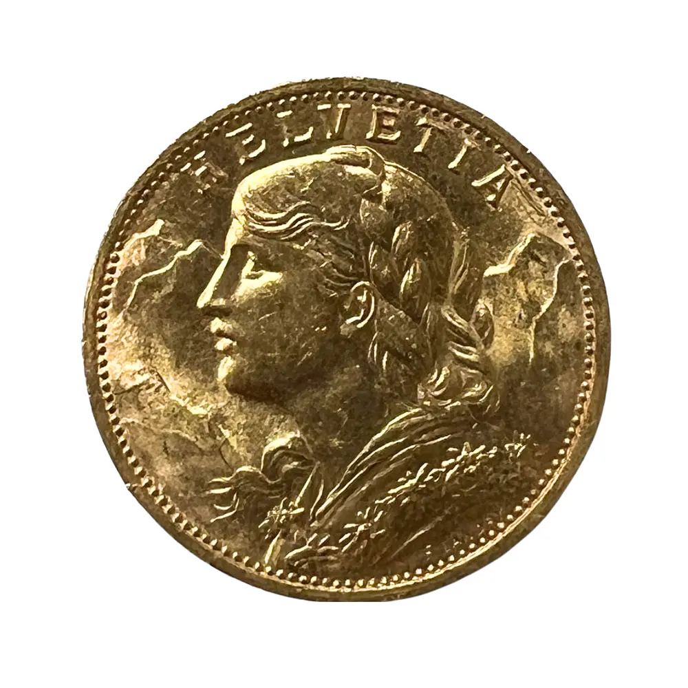 Moneda de Oro 20 Francos Suiza Año 1930