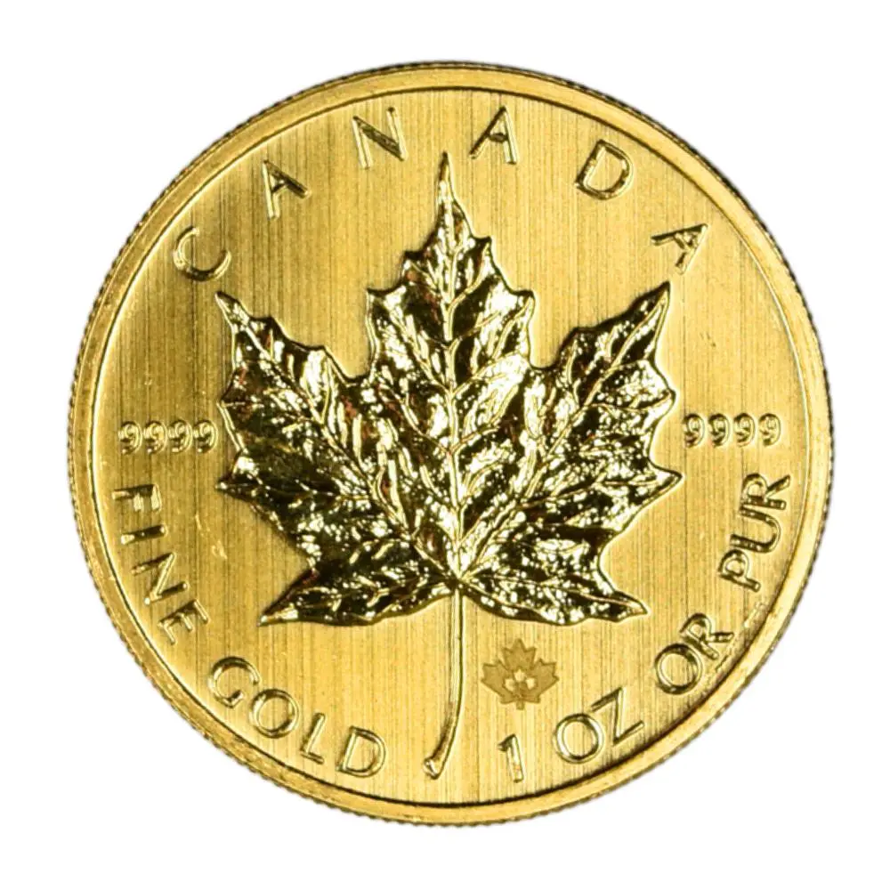 Moneda de Oro 24K Ley 999.9 Maple Leaf Canadá 50 Dollars Año 2013