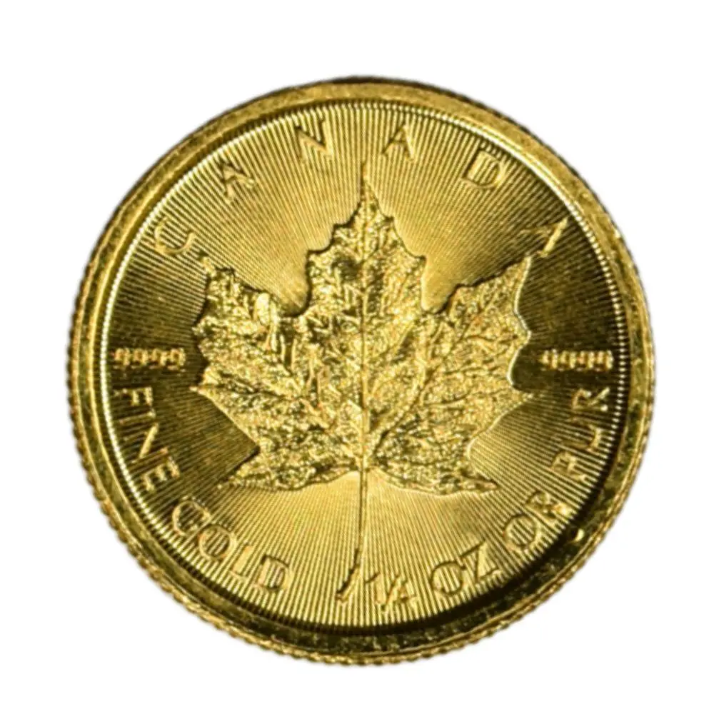 Moneda de Oro 24K Ley 999.9 Maple Leaf Canadá 10 Dollars Año 2018