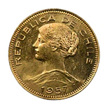 Moneda Nacional de Oro 21.6K Ley 900 100 Pesos Chile Año 1957