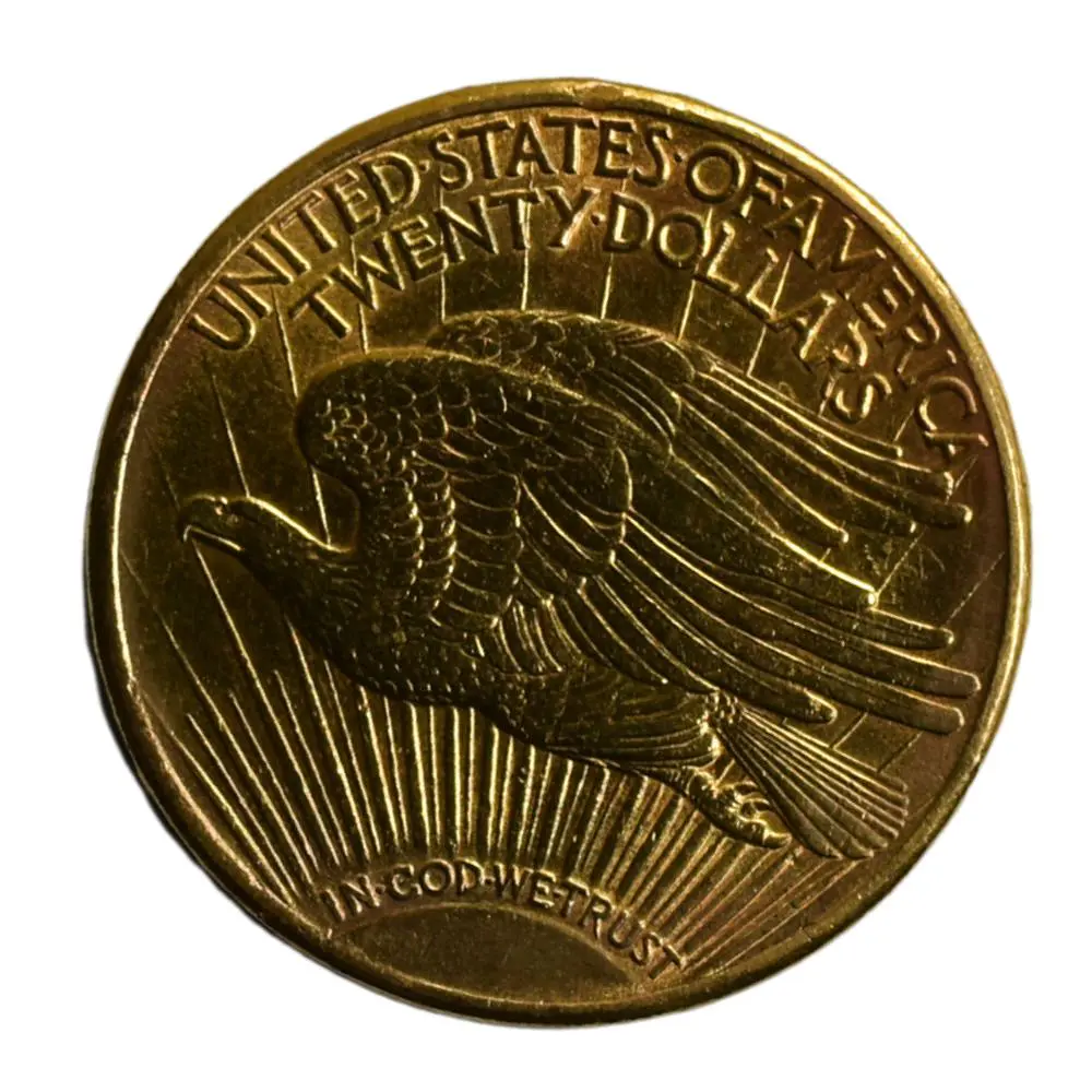 Moneda de Oro 21.6K Ley 900 Double Eagle Saint-Gaudens Estados Unidos 20 Dollars Año 1914
