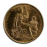 Moneda Extranjera de Oro 21.6K Ley 900 20 Soles Perú Año 1965