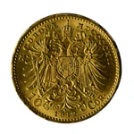 Moneda Extranjera de Oro 21.6K Ley 900 10 Corona Austria Año 1912