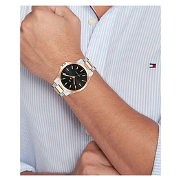 Reloj Tommy Hilfiger Código 1792191 para Hombre – Acero Inoxidable Bicolor con Esfera Negra
