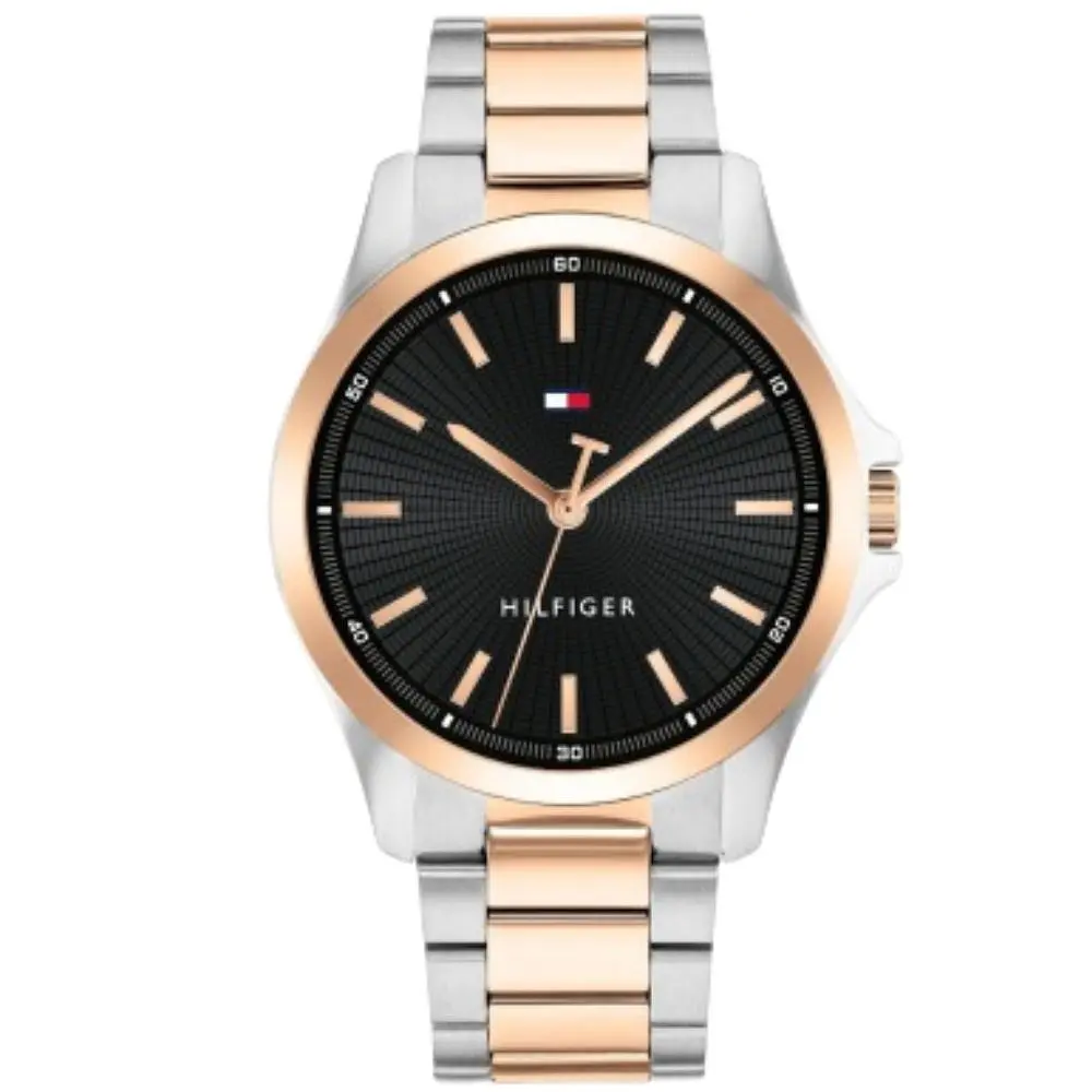 Reloj Tommy Hilfiger Código 1792191 para Hombre – Acero Inoxidable Bicolor con Esfera Negra
