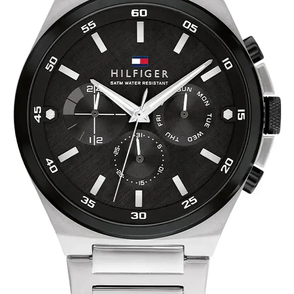 Reloj Tommy Hilfiger Dexter Código 1792087 para Hombre – Acero Inoxidable Plateado con Esfera Negra