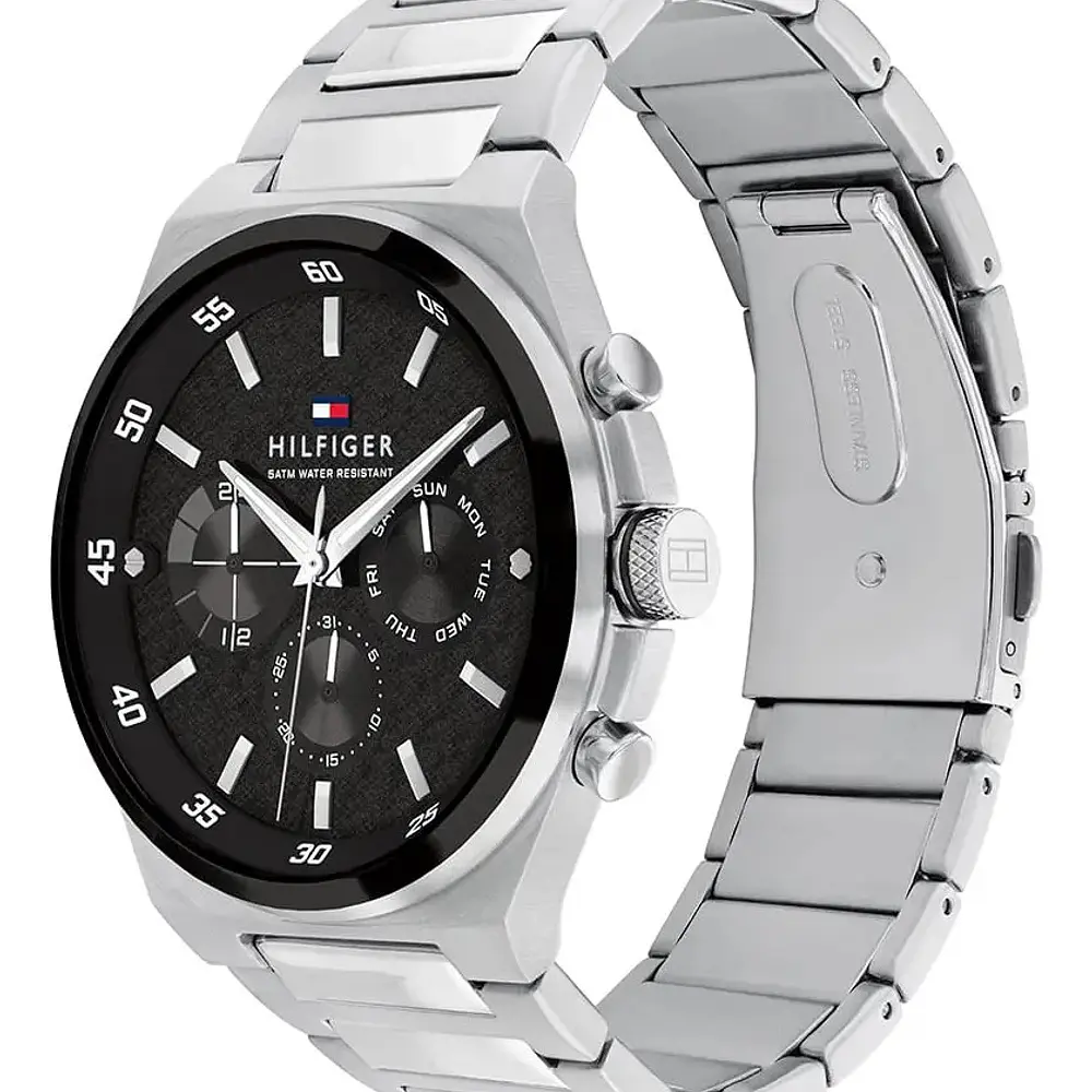 Reloj Tommy Hilfiger Dexter Código 1792087 para Hombre – Acero Inoxidable Plateado con Esfera Negra