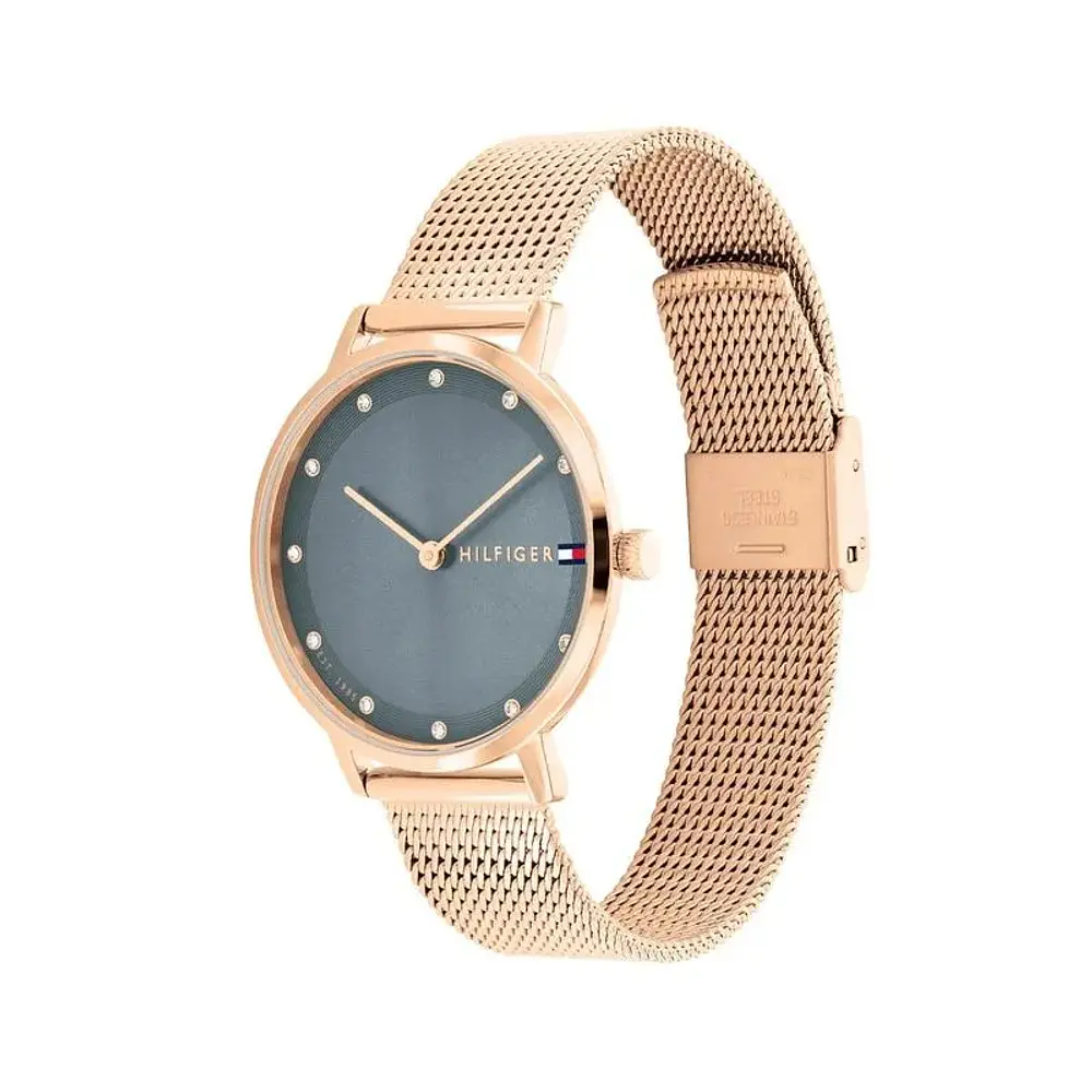 Reloj Tommy Hilfiger Pippa Código 1782669 para Mujer – Acero Inoxidable Oro Rosa con Esfera Azul