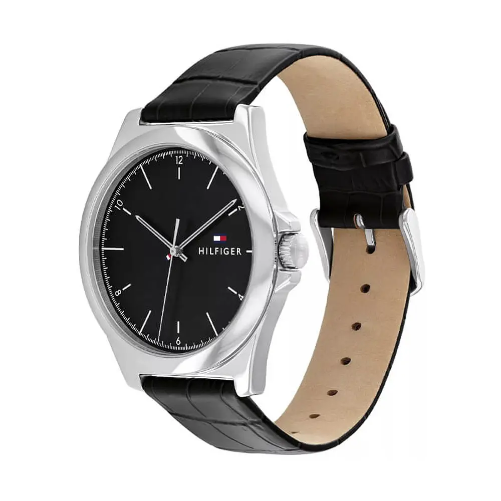 Reloj Tommy Hilfiger Norris Código 1710550 para Hombre – Correa de Cuero Negro y Esfera Negra