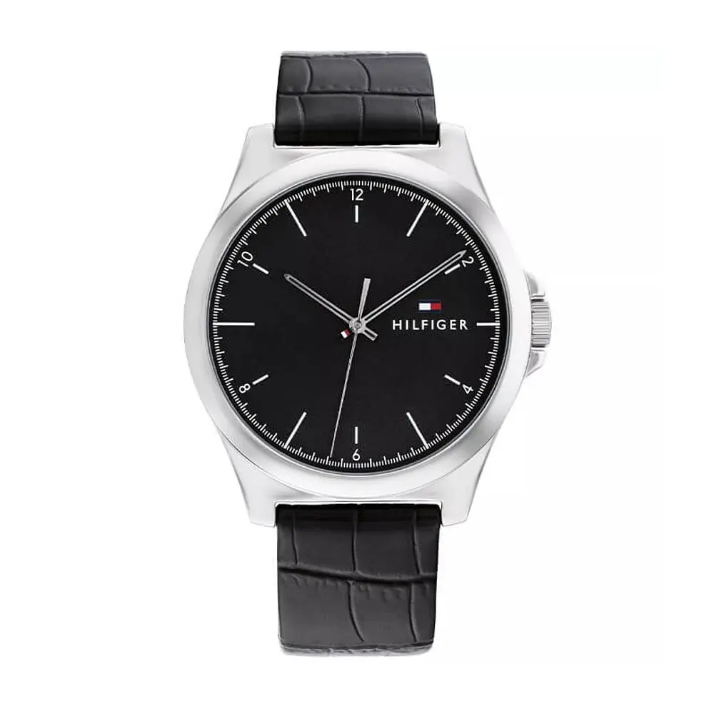 Reloj Tommy Hilfiger Norris Código 1710550 para Hombre – Correa de Cuero Negro y Esfera Negra