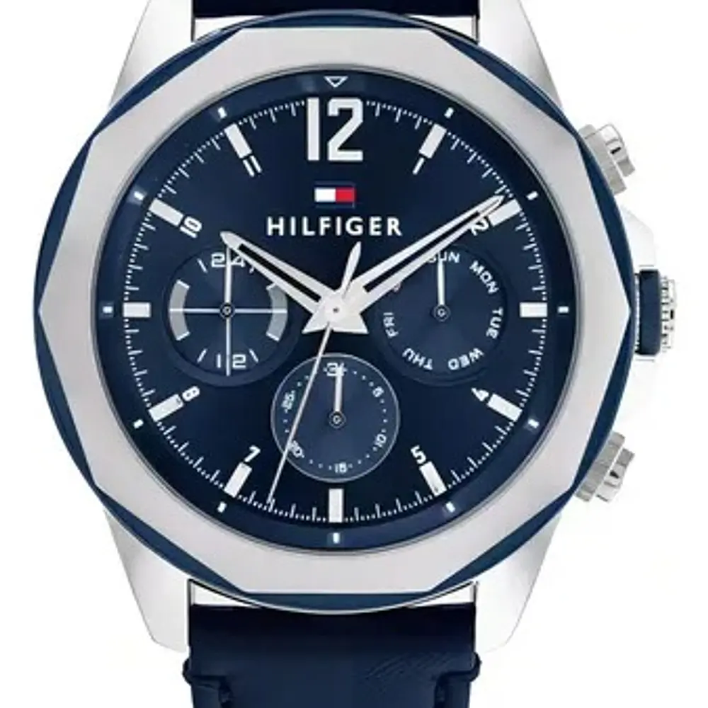 Reloj Tommy Hilfiger Lars Código 1792063 para Hombre – Correa de Cuero Azul y Esfera Azul