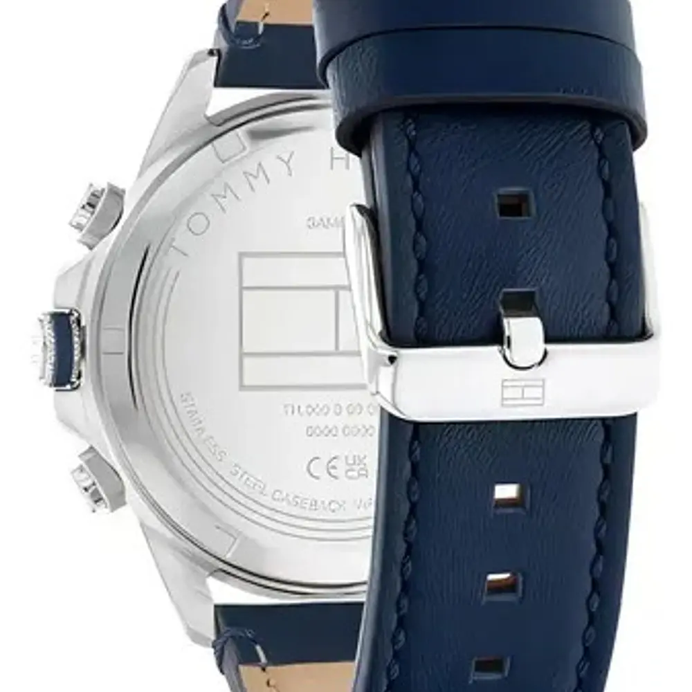 Reloj Tommy Hilfiger Lars Código 1792063 para Hombre – Correa de Cuero Azul y Esfera Azul