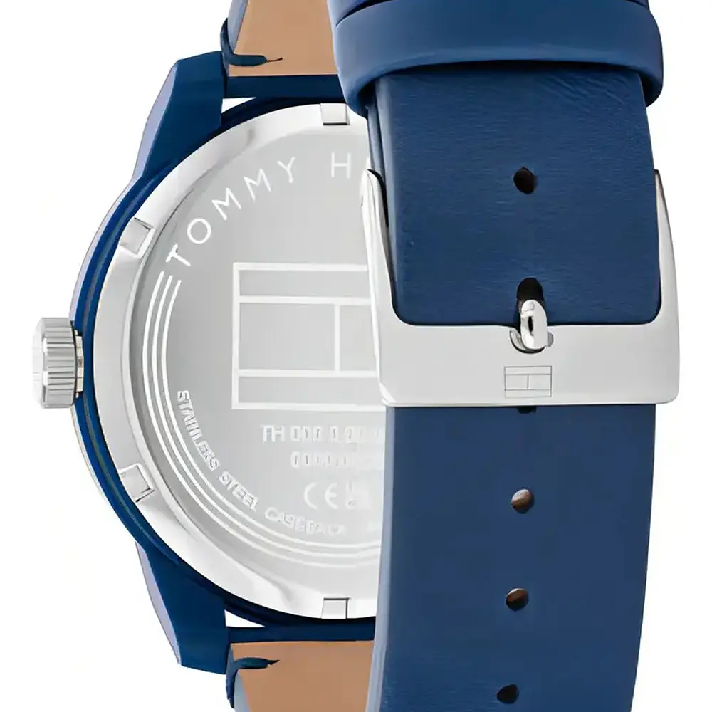 Reloj Tommy Hilfiger Troy Código 1710543 para Hombre – Correa de Cuero Azul y Esfera Azul