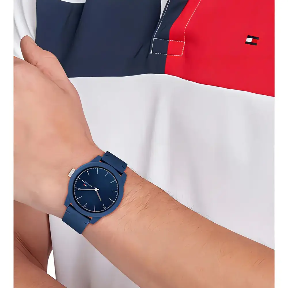 Reloj Tommy Hilfiger Troy Código 1710543 para Hombre – Correa de Cuero Azul y Esfera Azul