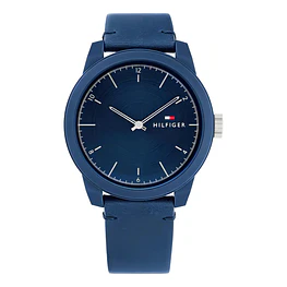 Reloj Tommy Hilfiger Troy Código 1710543 para Hombre – Correa de Cuero Azul y Esfera Azul