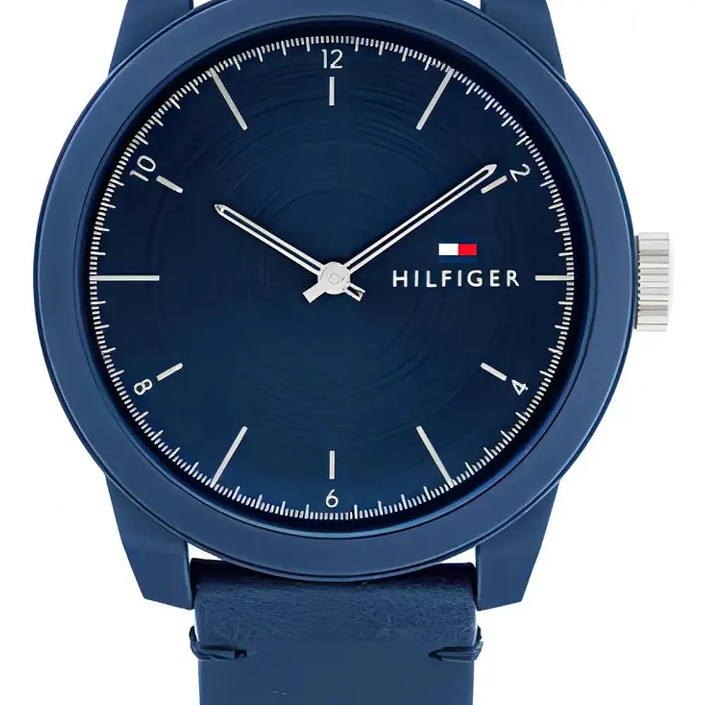 Reloj Tommy Hilfiger Troy Código 1710543 para Hombre – Correa de Cuero Azul y Esfera Azul