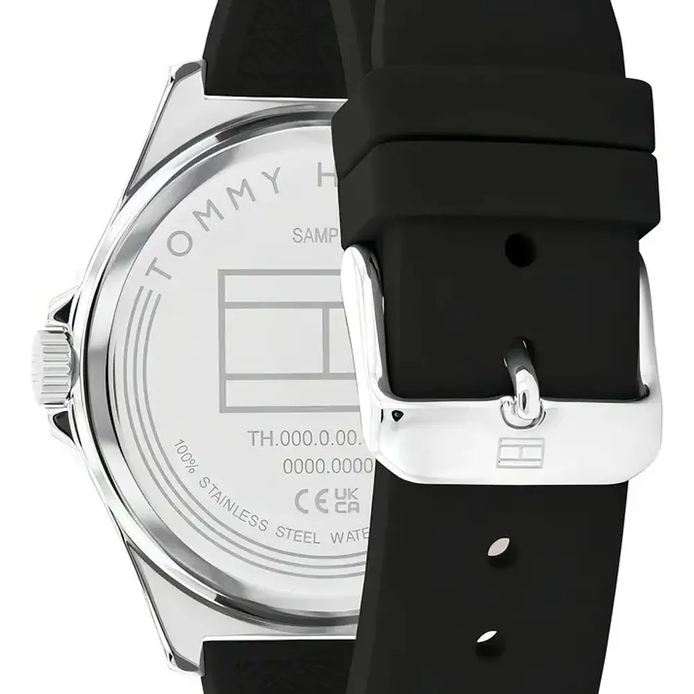 Reloj Tommy Hilfiger Norris Código 1710617 para Hombre – Correa de Silicona Negra y Caja de Acero Inoxidable