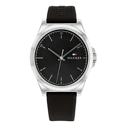 Reloj Tommy Hilfiger Norris Código 1710617 para Hombre – Correa de Silicona Negra y Caja de Acero Inoxidable