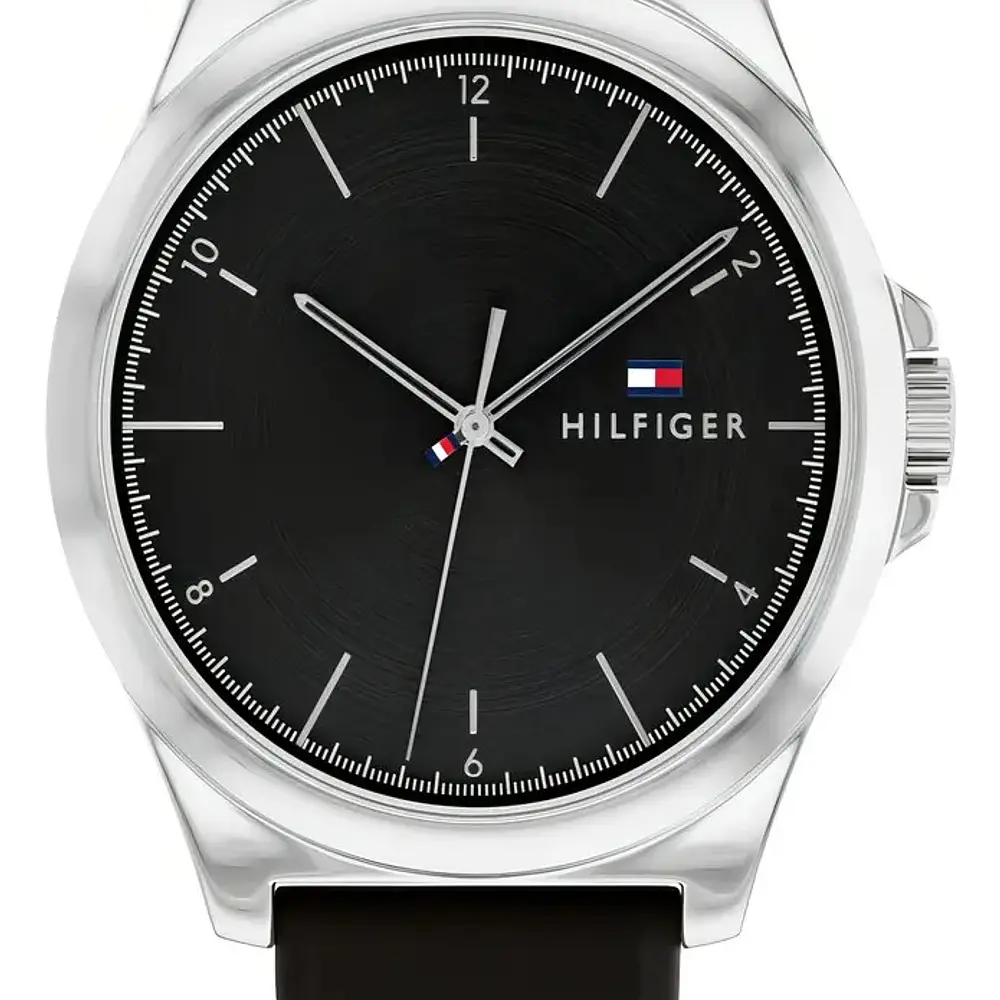 Reloj Tommy Hilfiger Norris Código 1710617 para Hombre – Correa de Silicona Negra y Caja de Acero Inoxidable