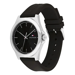 Reloj Tommy Hilfiger Norris Código 1710617 para Hombre – Correa de Silicona Negra y Caja de Acero Inoxidable